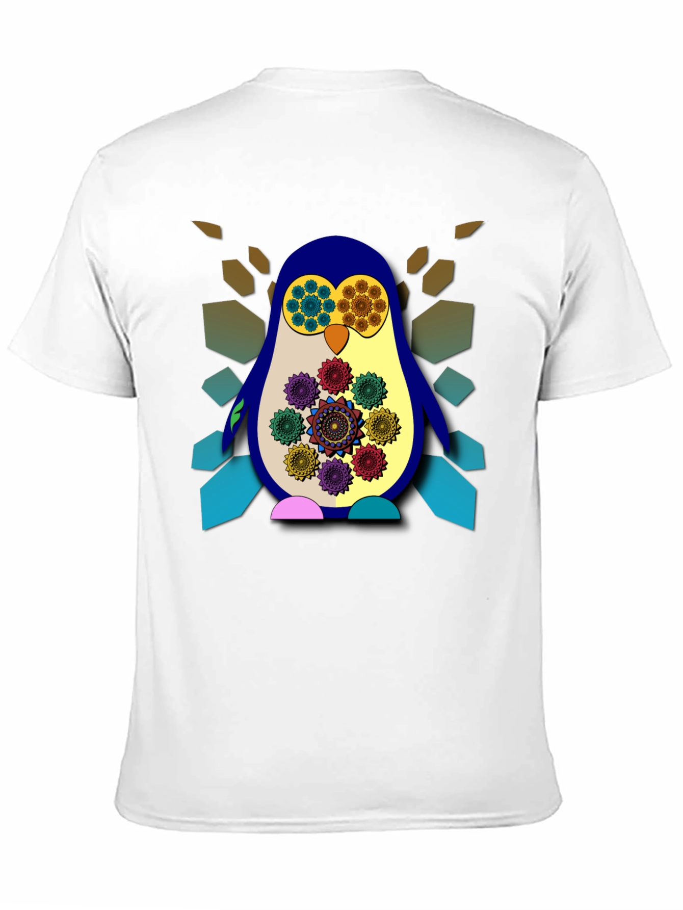Funky Penguin Graphic Tee - Artistic Mens Black T-Shirt