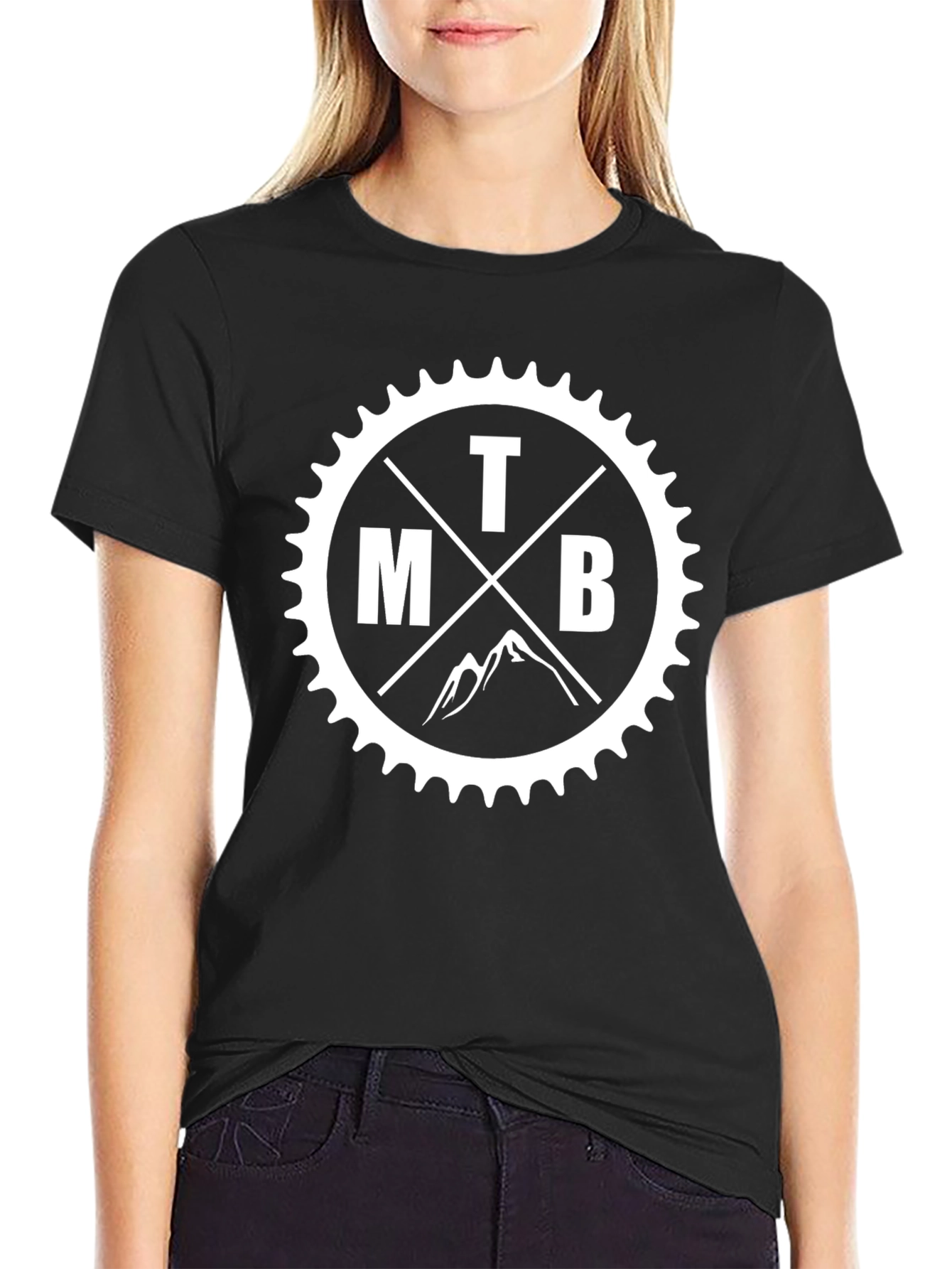 MTB Mountain Bike Graphic T-Shirt - Black