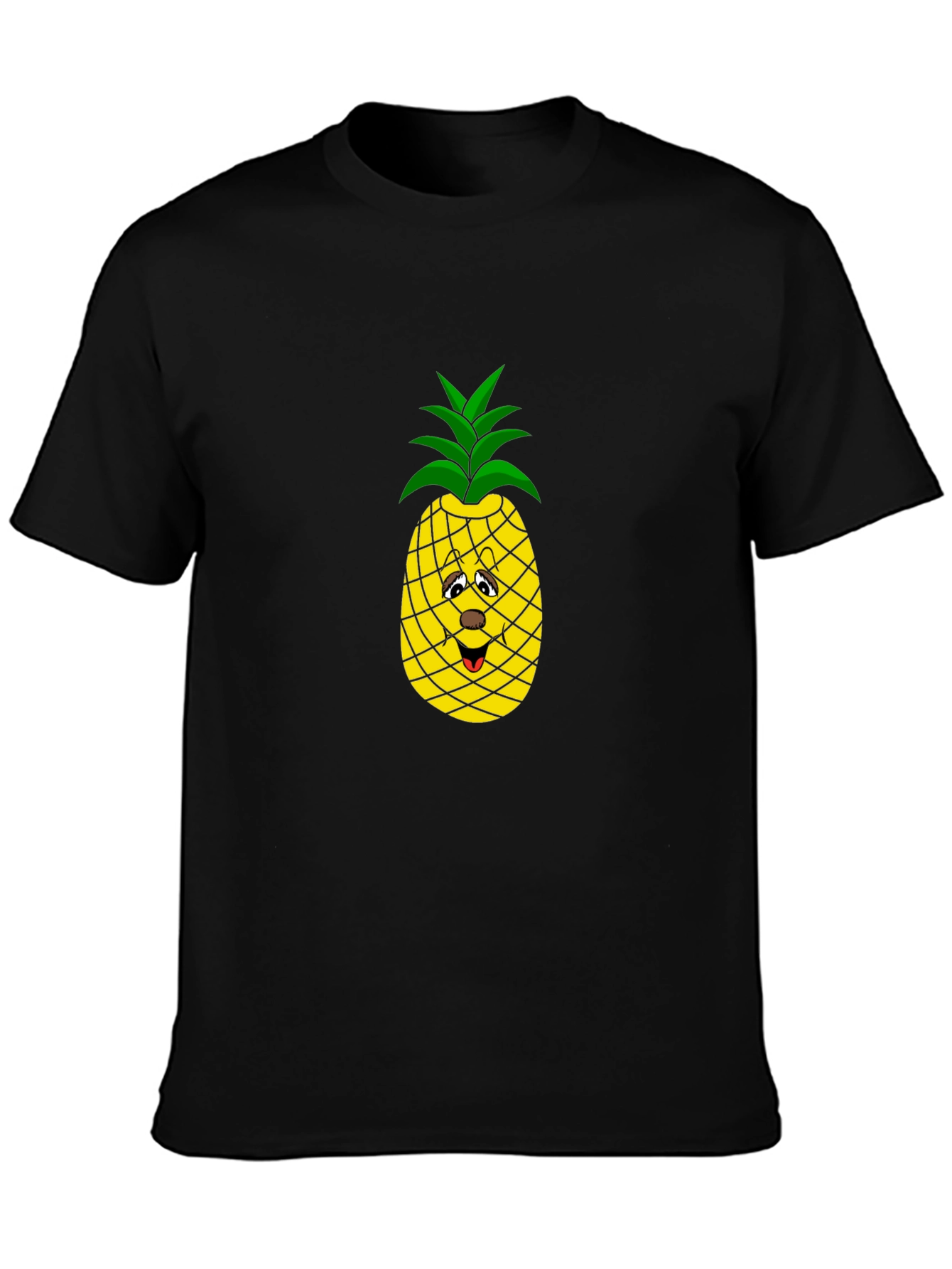 Funny Pineapple Graphic Tee - Black Cotton T-Shirt