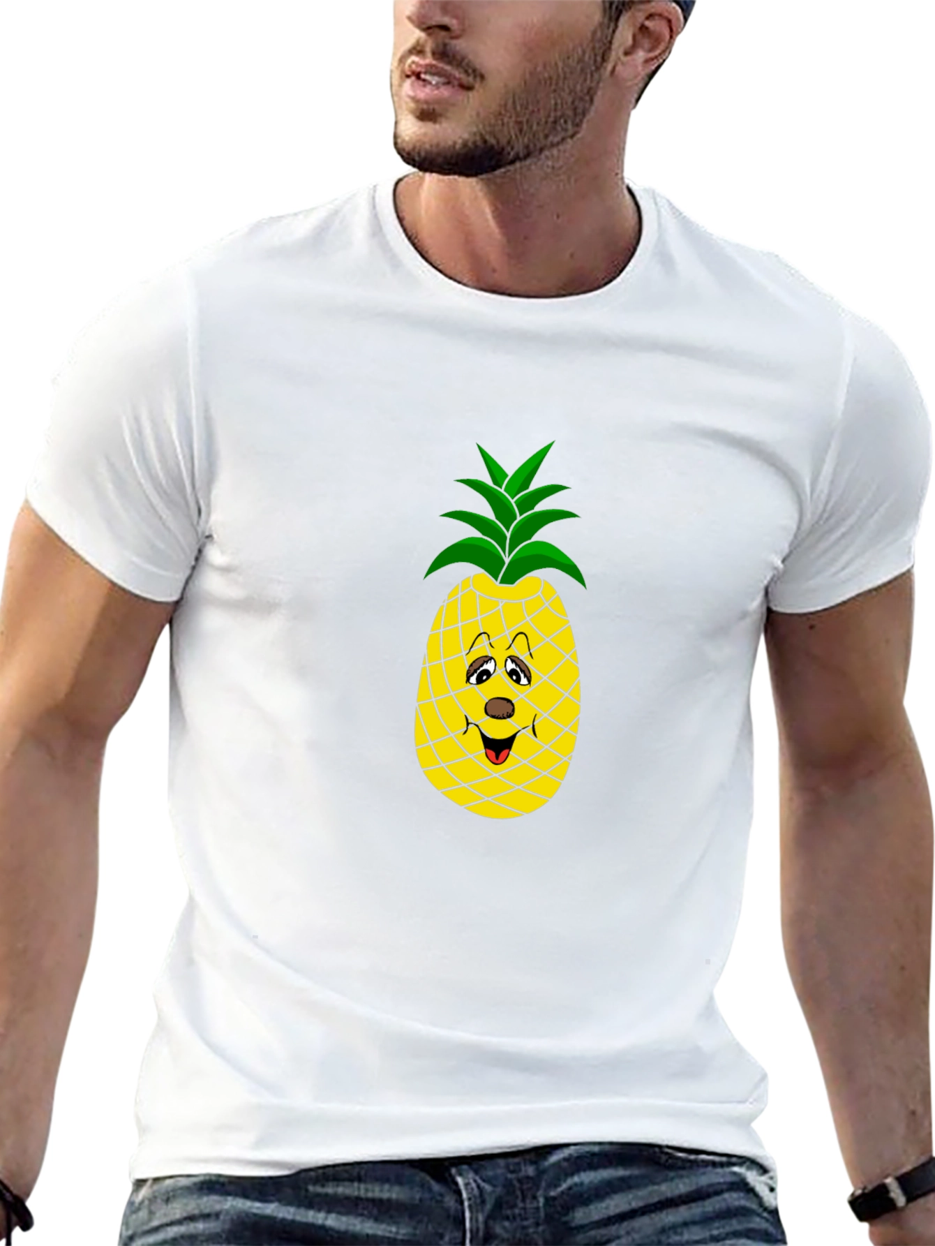 Funny Pineapple Graphic Tee - Black Cotton T-Shirt