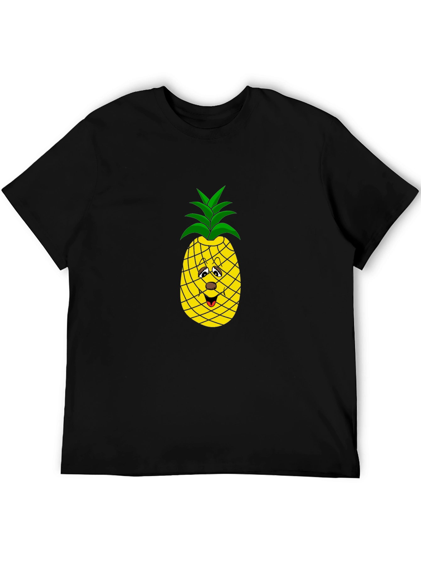 Funny Pineapple Graphic Tee - Black Cotton T-Shirt