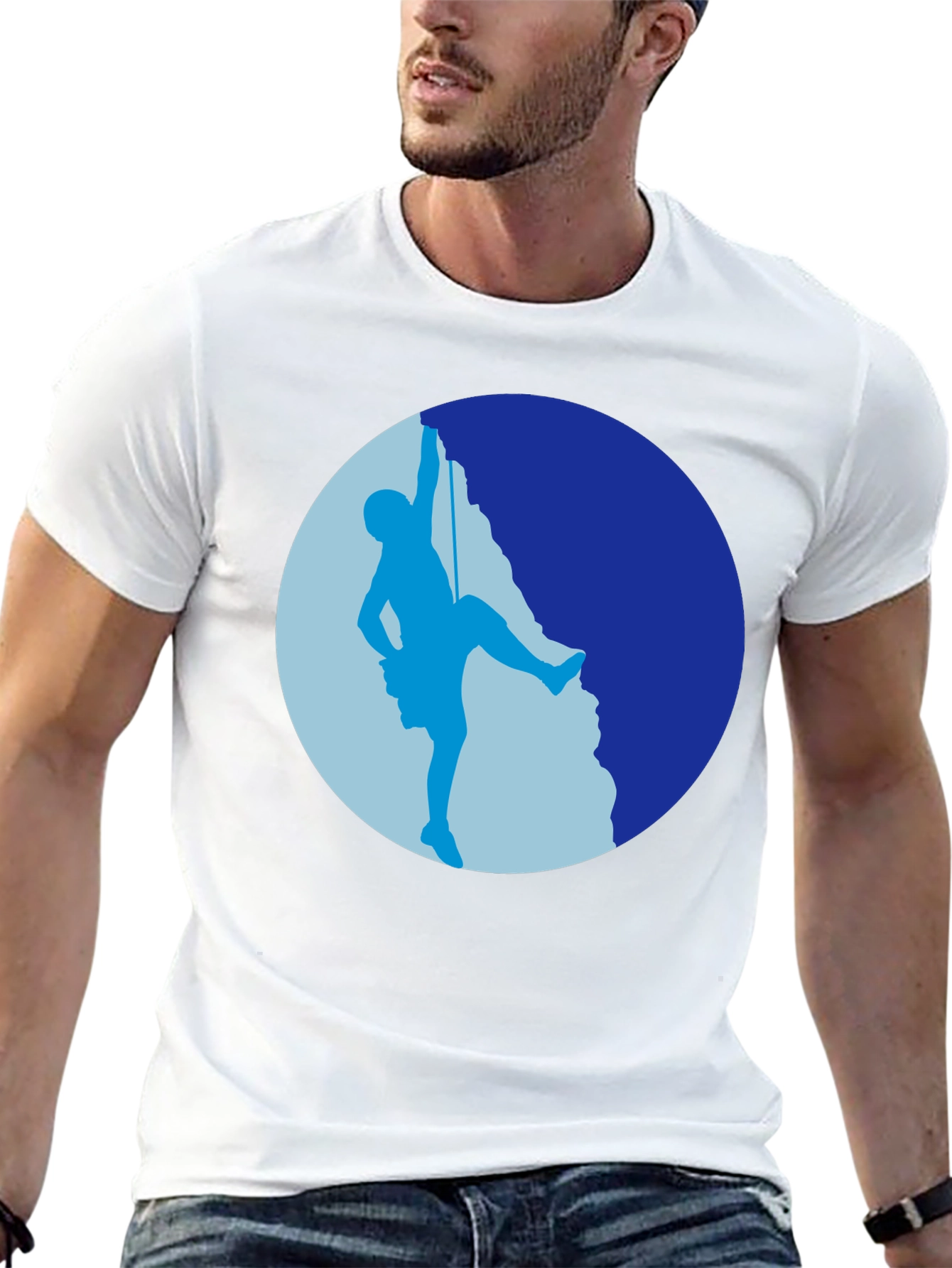 Rock Climbing Silhouette Graphic Tee - Black