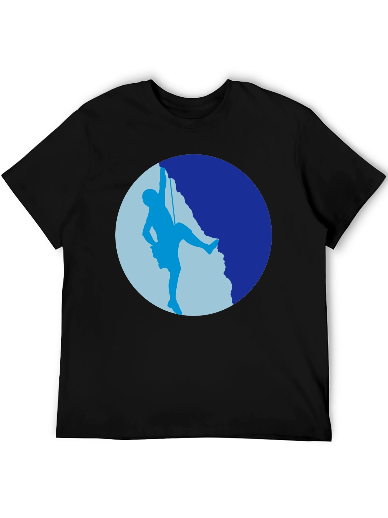 Rock Climbing Silhouette Graphic Tee - Black