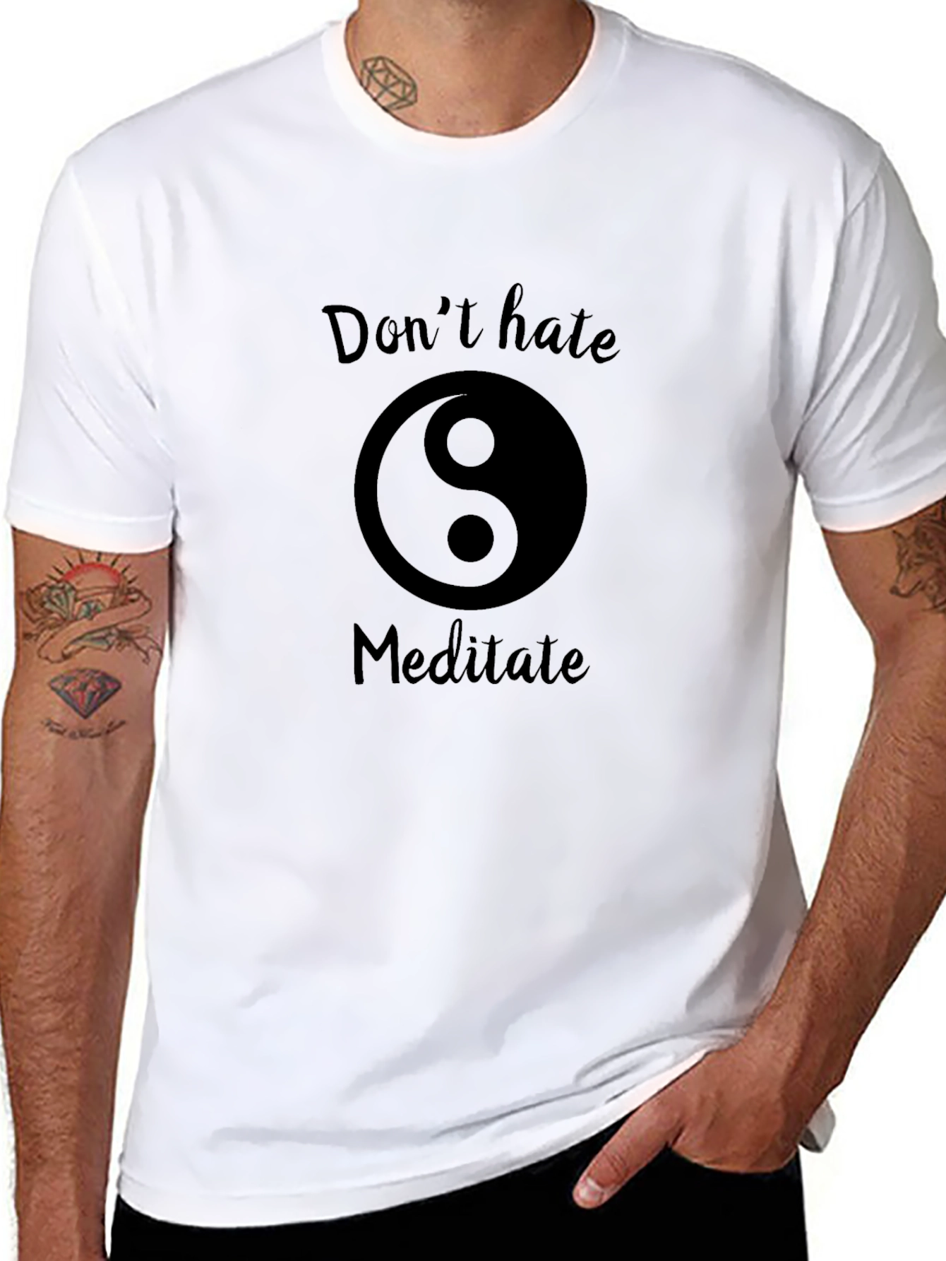 Dont Hate Meditate Black T-Shirt