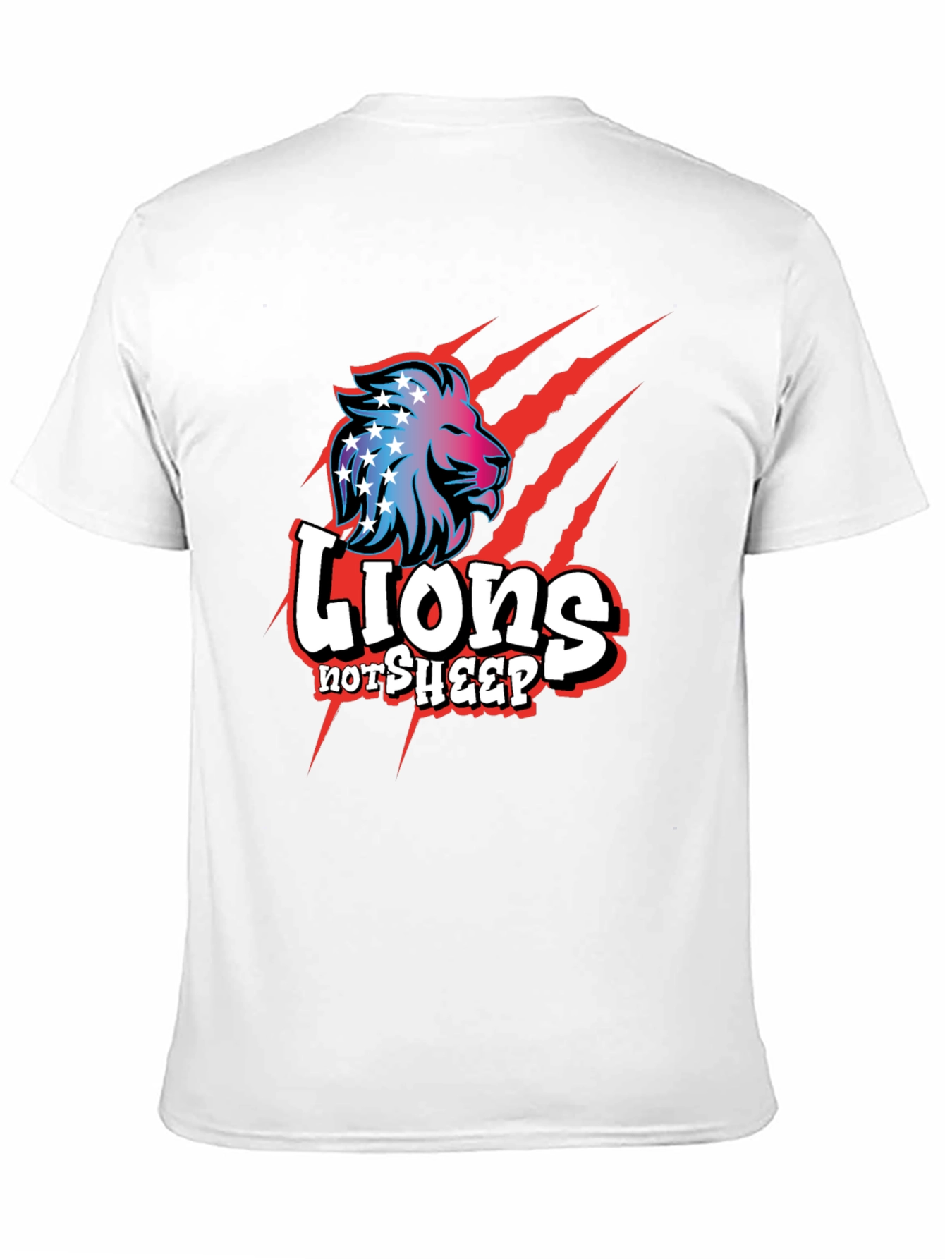 Lions Not Sheep Graphic Tee - Patriotic Design