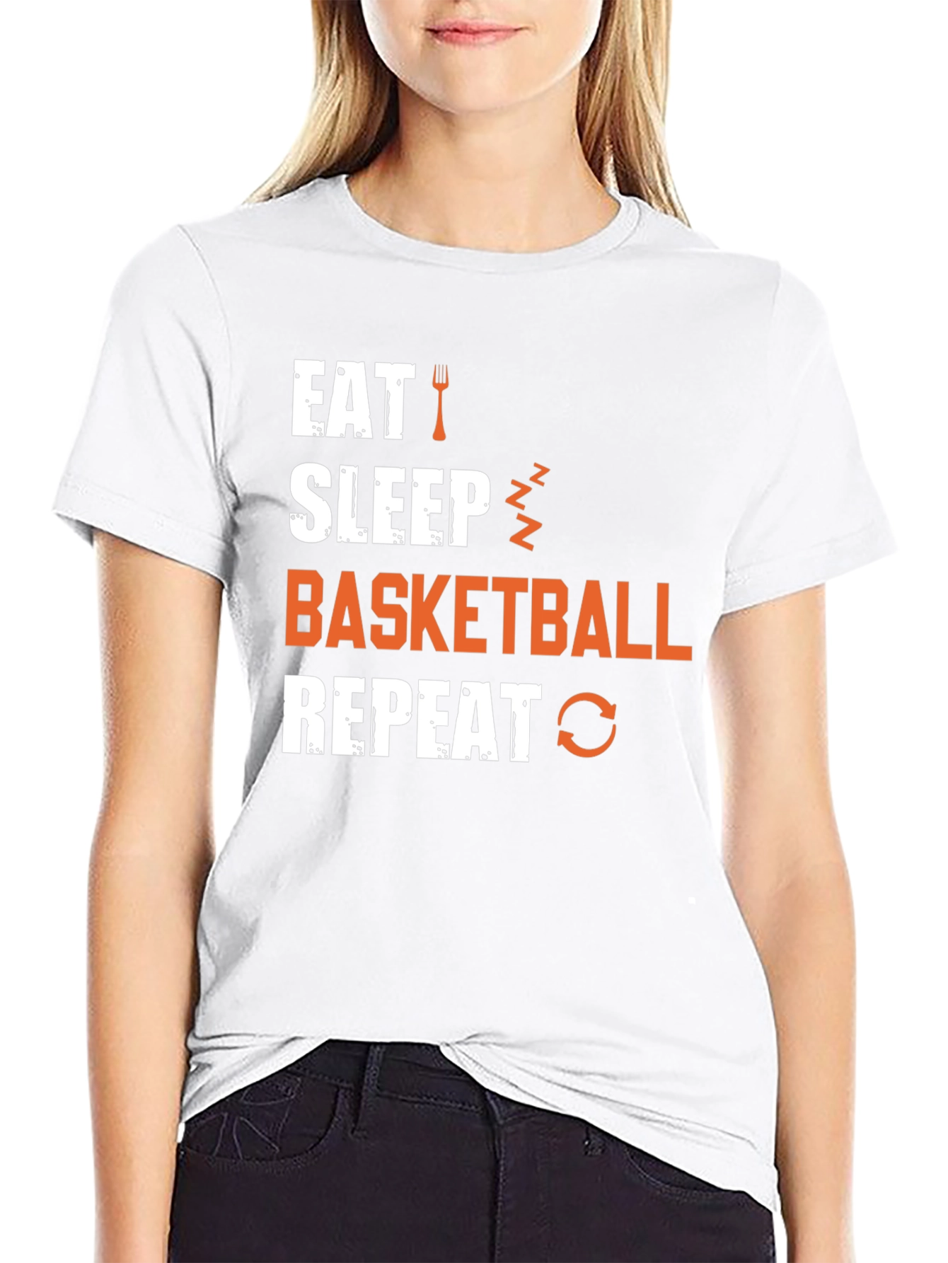 Eat Sleep Basketball Repeat Graphic Tee