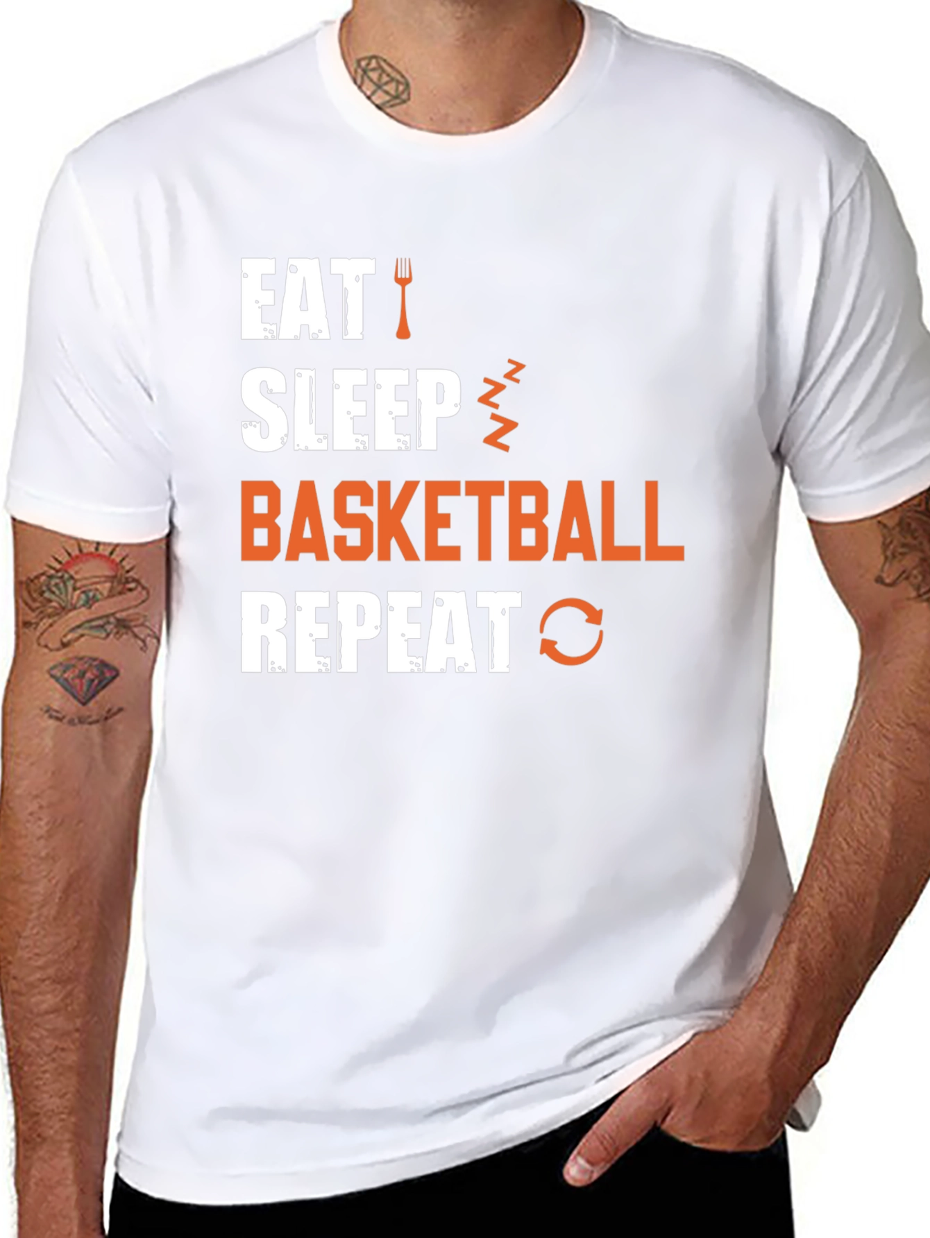 Eat Sleep Basketball Repeat Graphic Tee