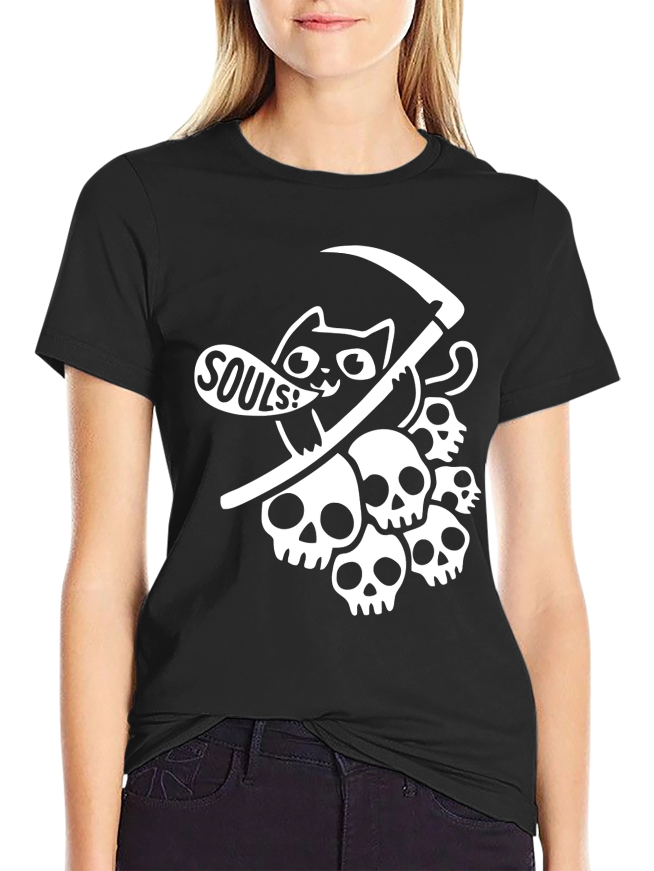 Grim Reaper Cat T-Shirt - Souls!