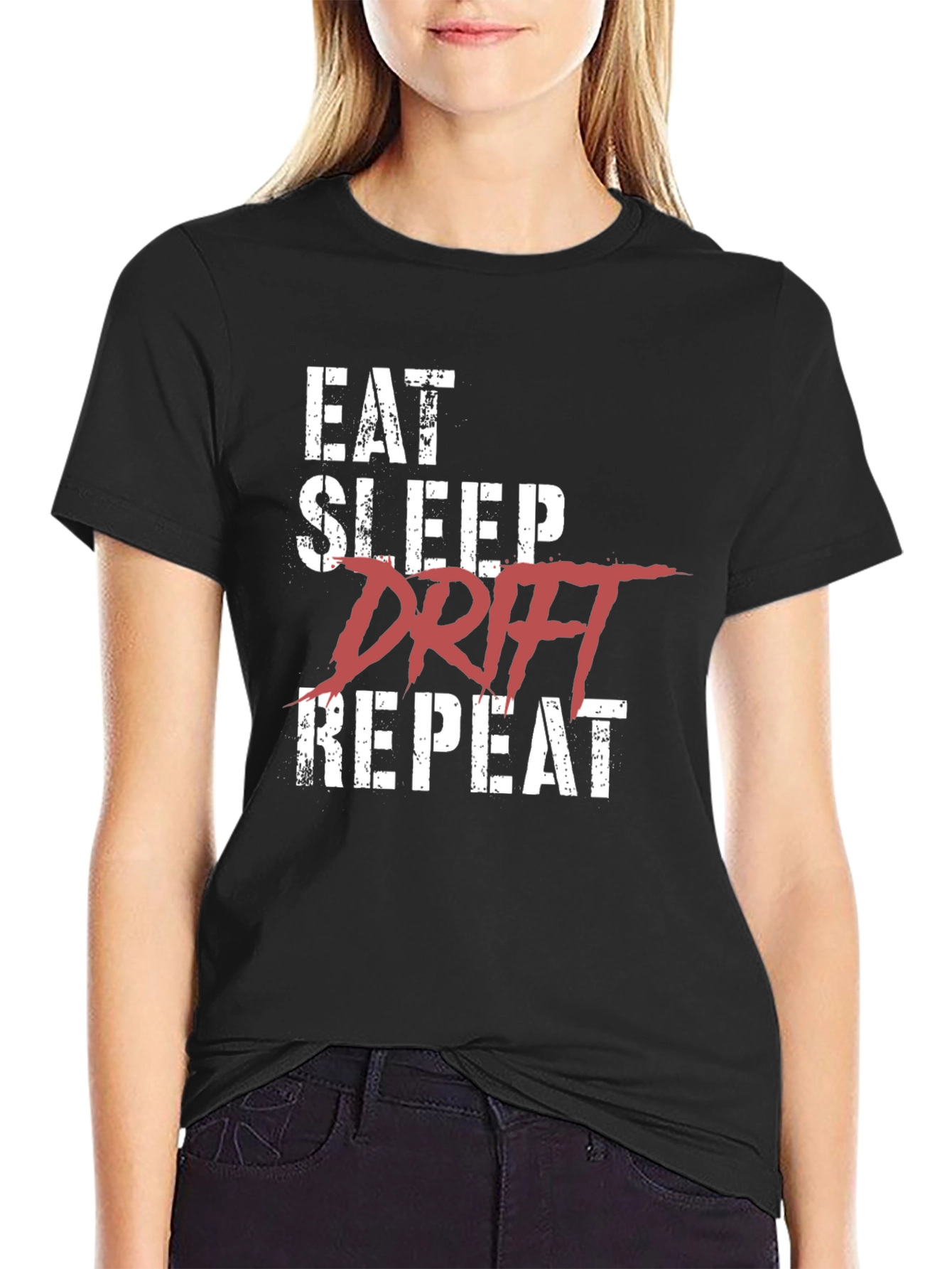 Eat Sleep Drift Repeat Black T-Shirt