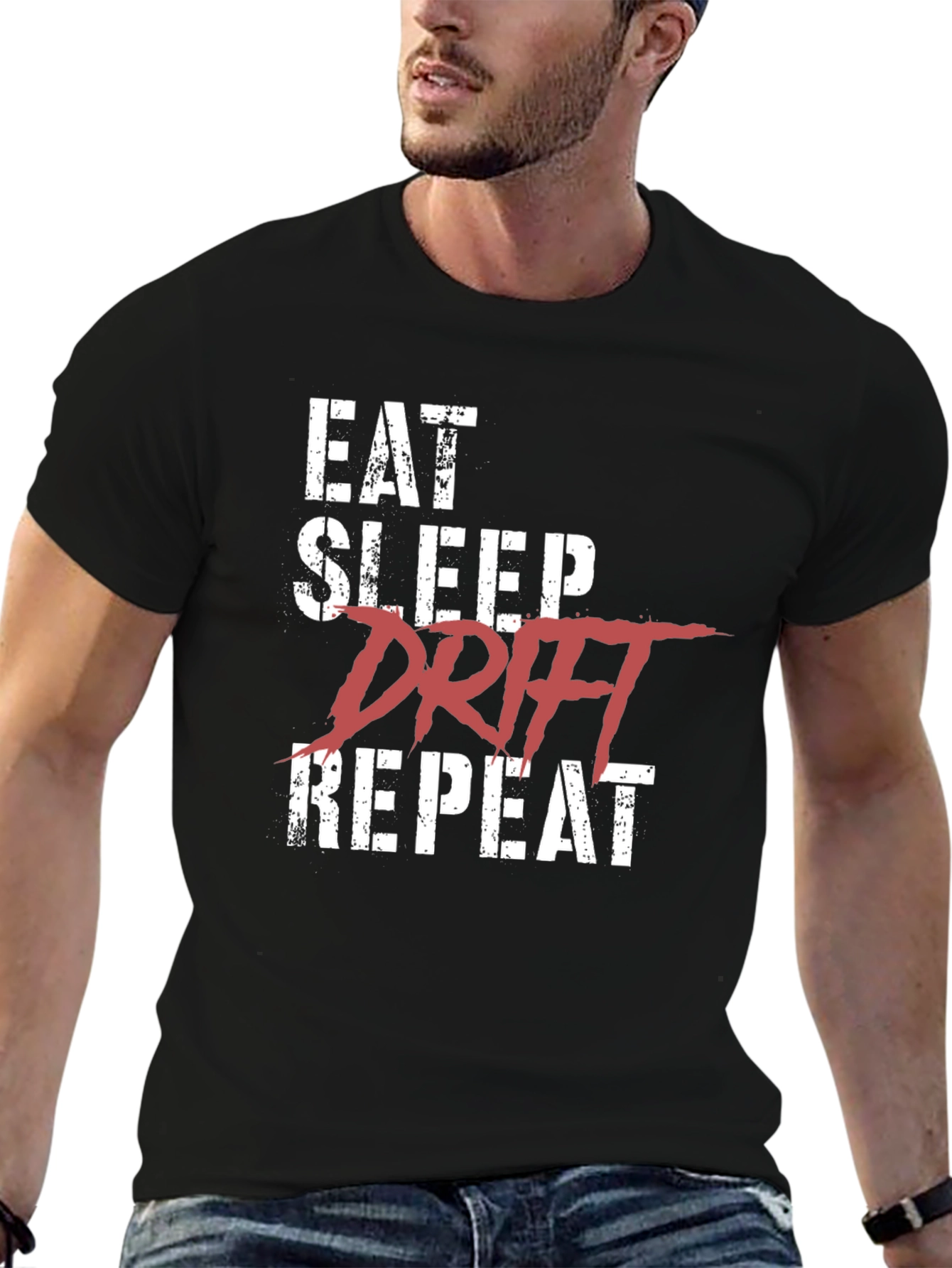 Eat Sleep Drift Repeat Black T-Shirt