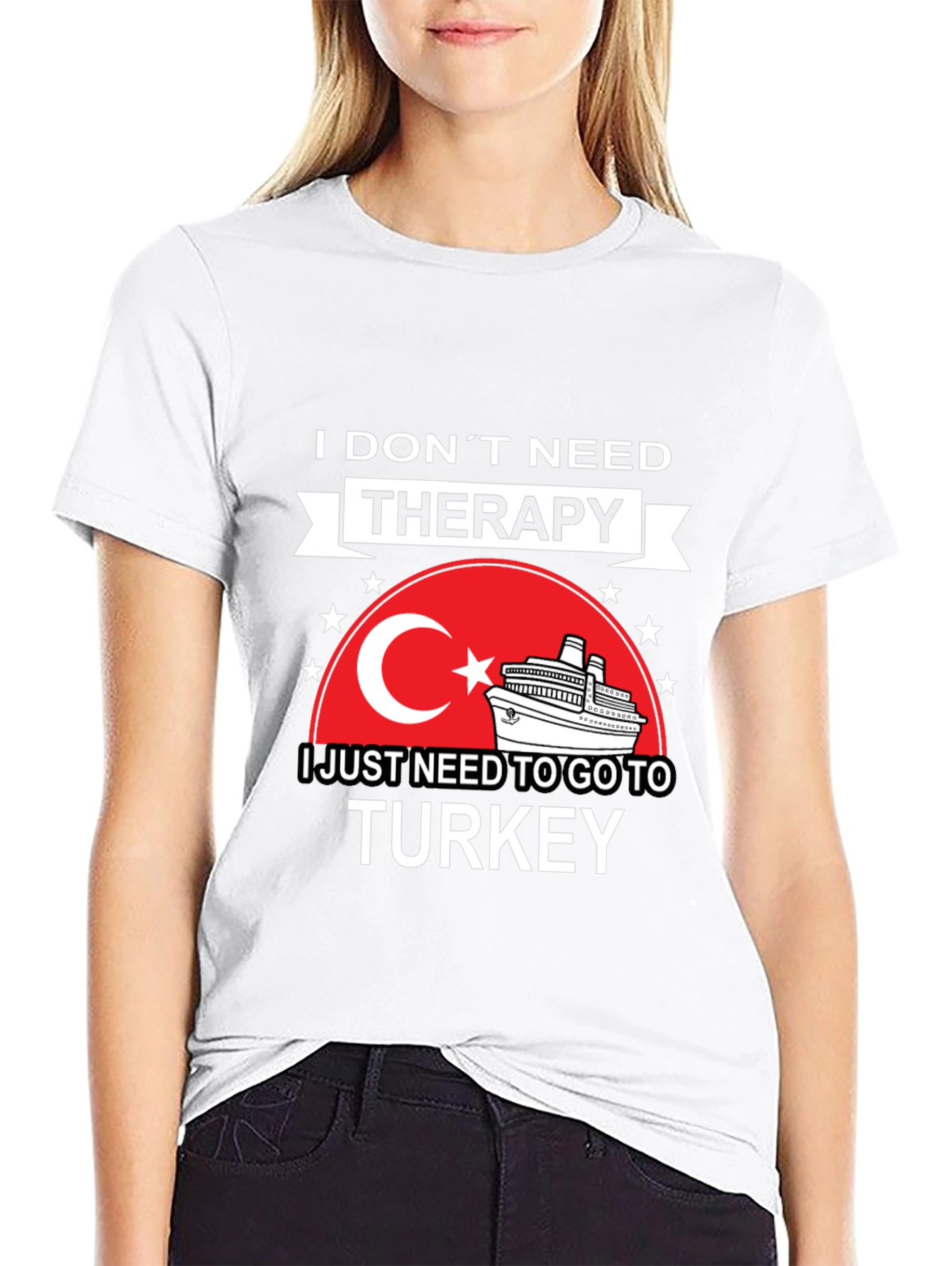 Turkey Travel Therapy Black Graphic T-Shirt