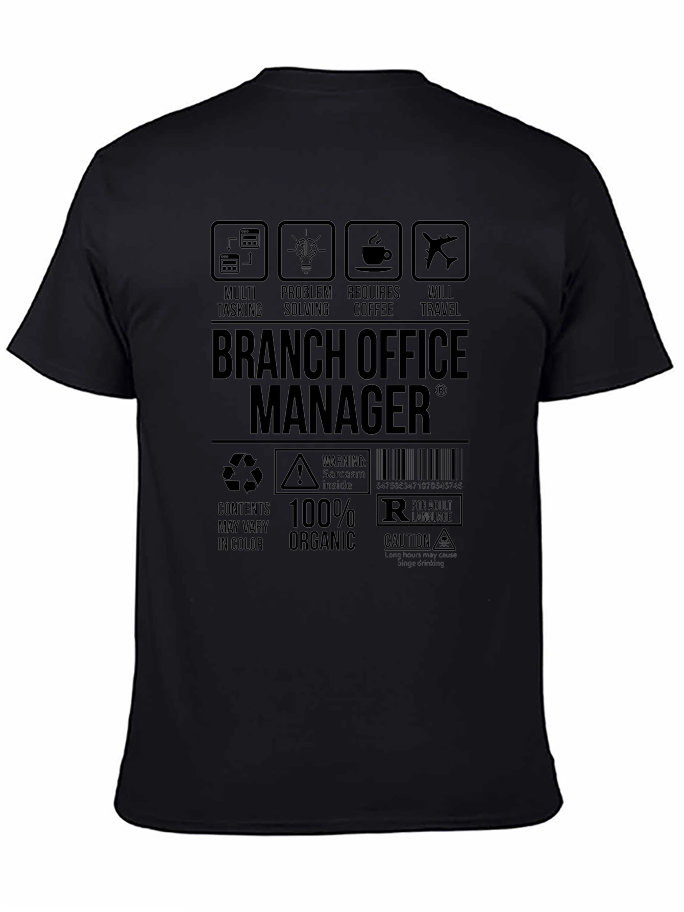 Branch Office Manager Black T-Shirt