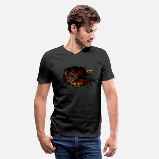 Zimbabwe Lion Flag Paint Splatter