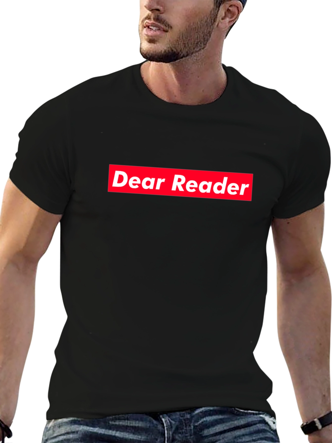 Dear Reader Graphic Tee - Black Cotton Blend