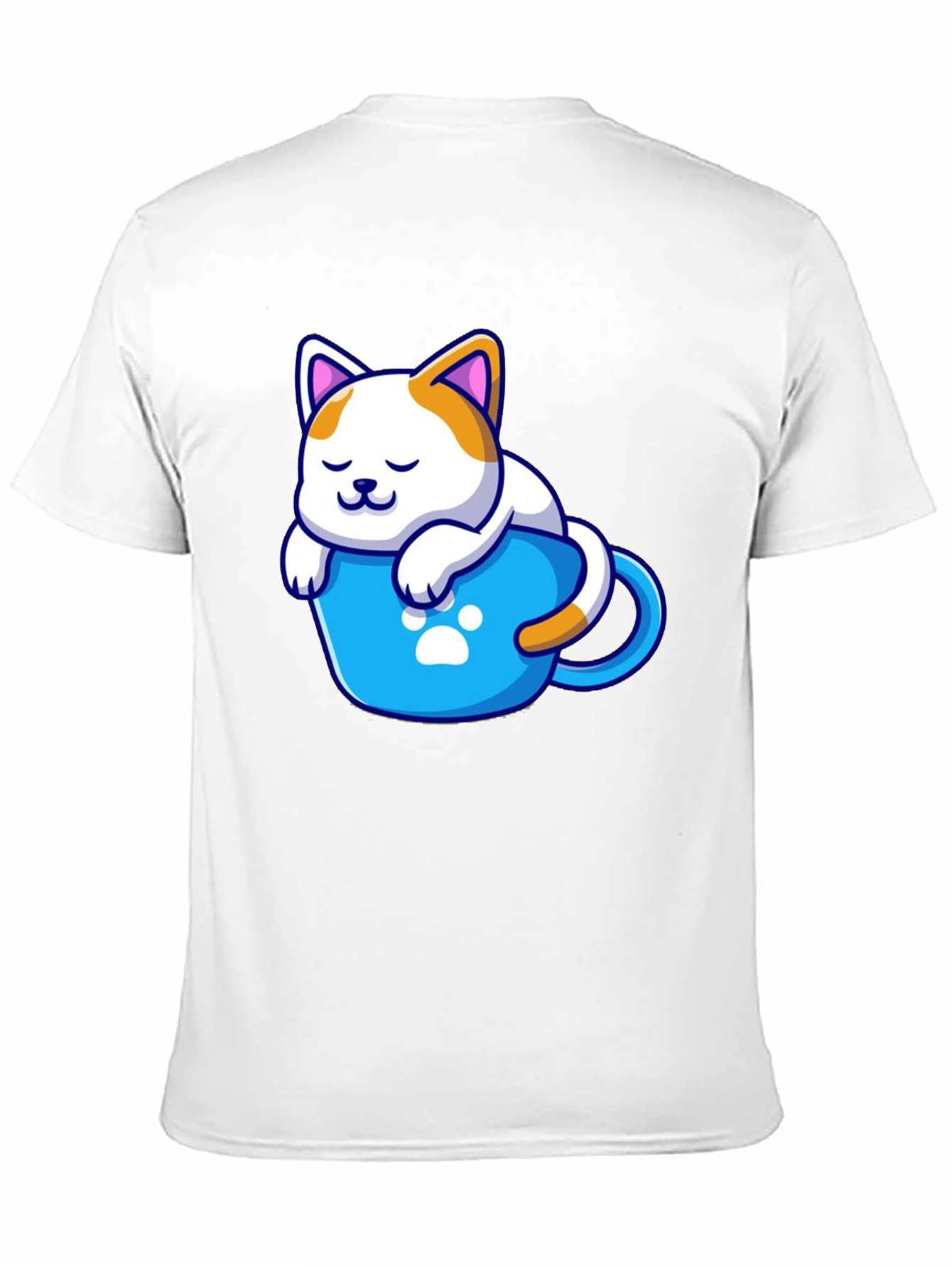 Cute Cat in a Cup Black T-Shirt