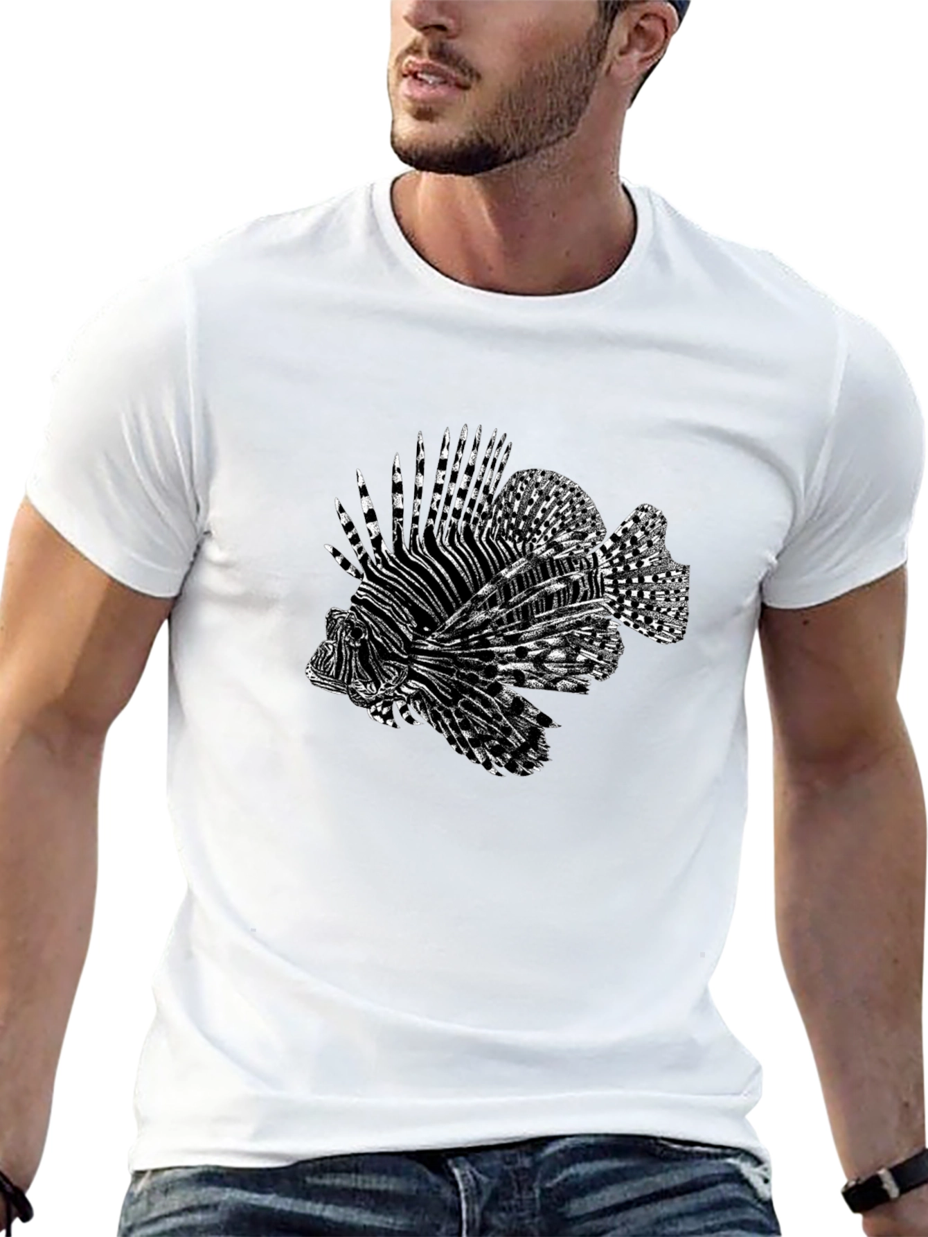 Lionfish Graphic Tee - Cool Black T-Shirt